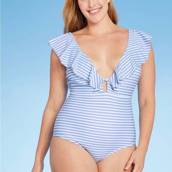 Kona Sol Medium Ruffle One Piece Swimsuit Size XS NWT - Picture 1 of 7